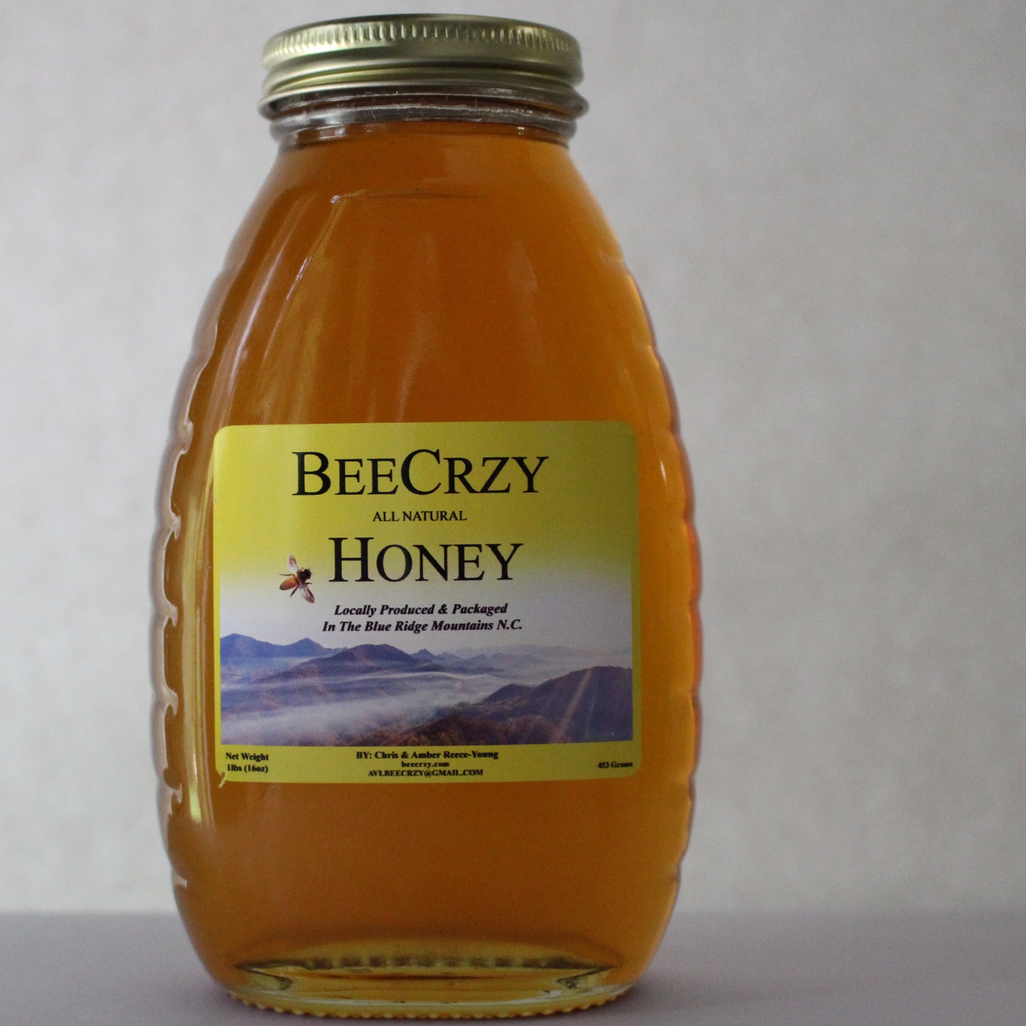 1 lb. Classic Glass Jar of Black Locust Wildflower Honey