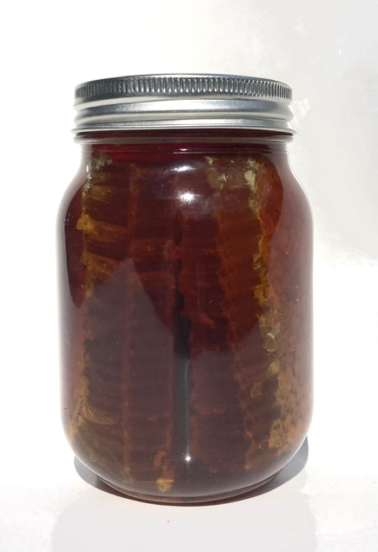 1.5 lb Glass Jar of Wildflower Comb Honey